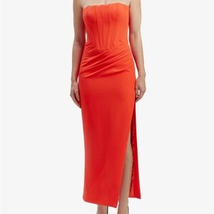 Saira Midi Dress In Orange Sorbet